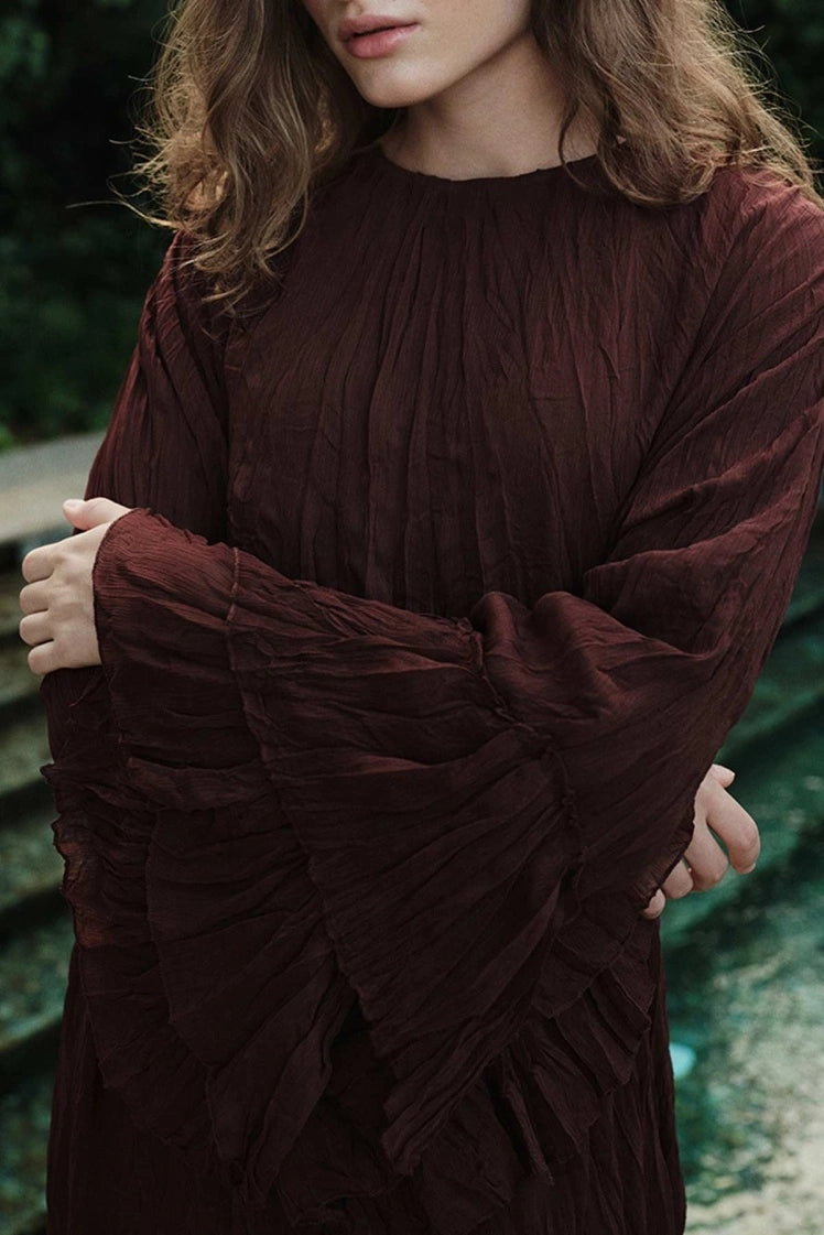 Ruffle Dress Brown