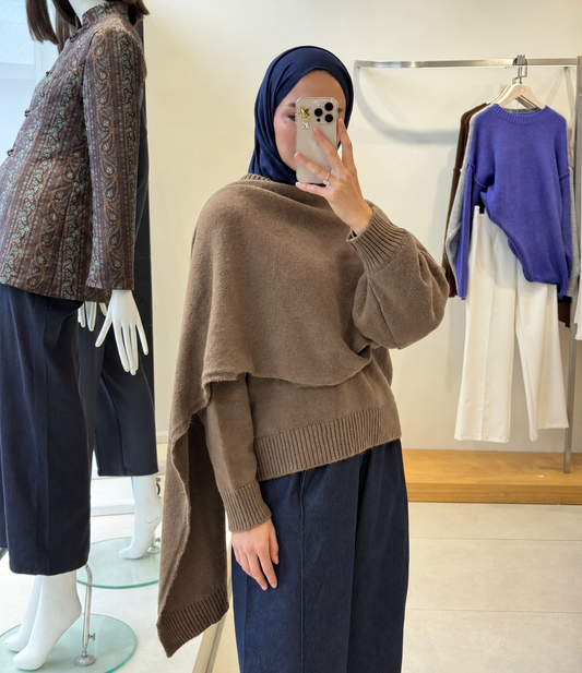 Cape Knit Sweater Taupe