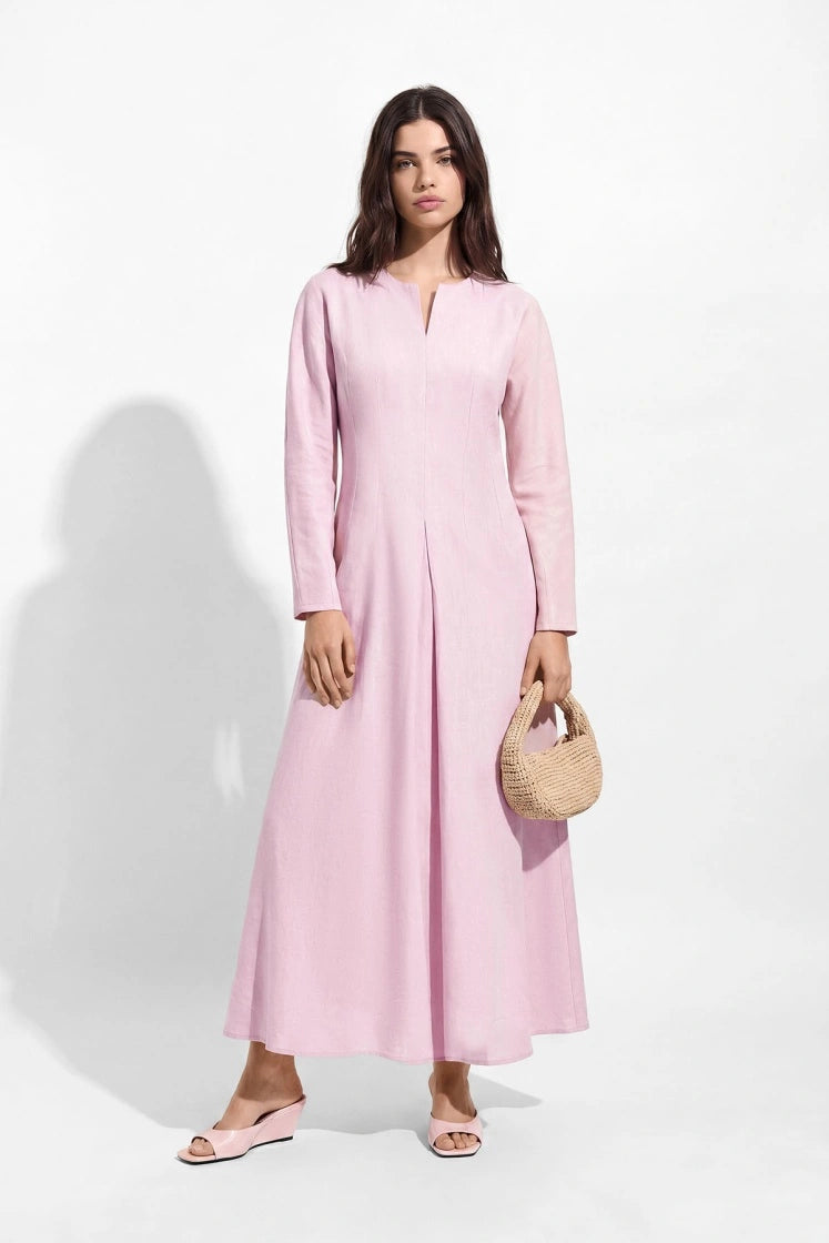 Lyocell Linen Pastel Pink Dress