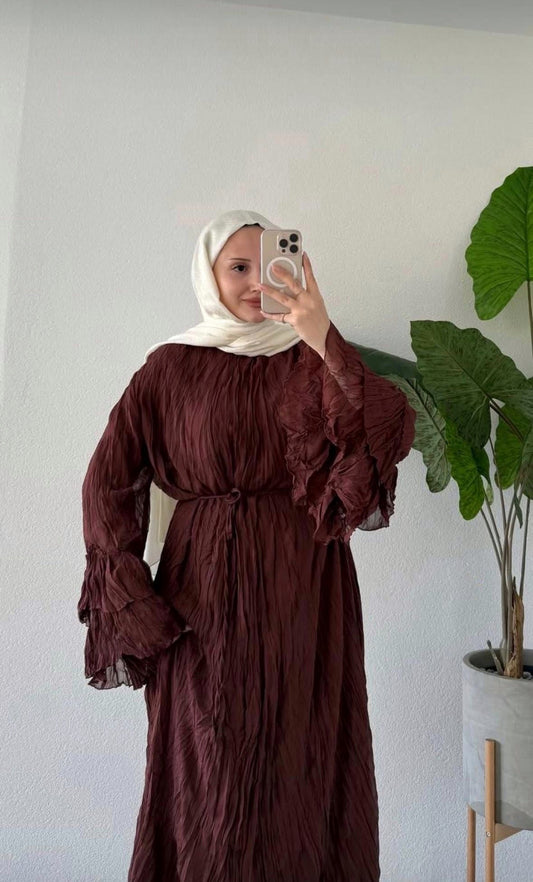 Ruffle Dress Brown