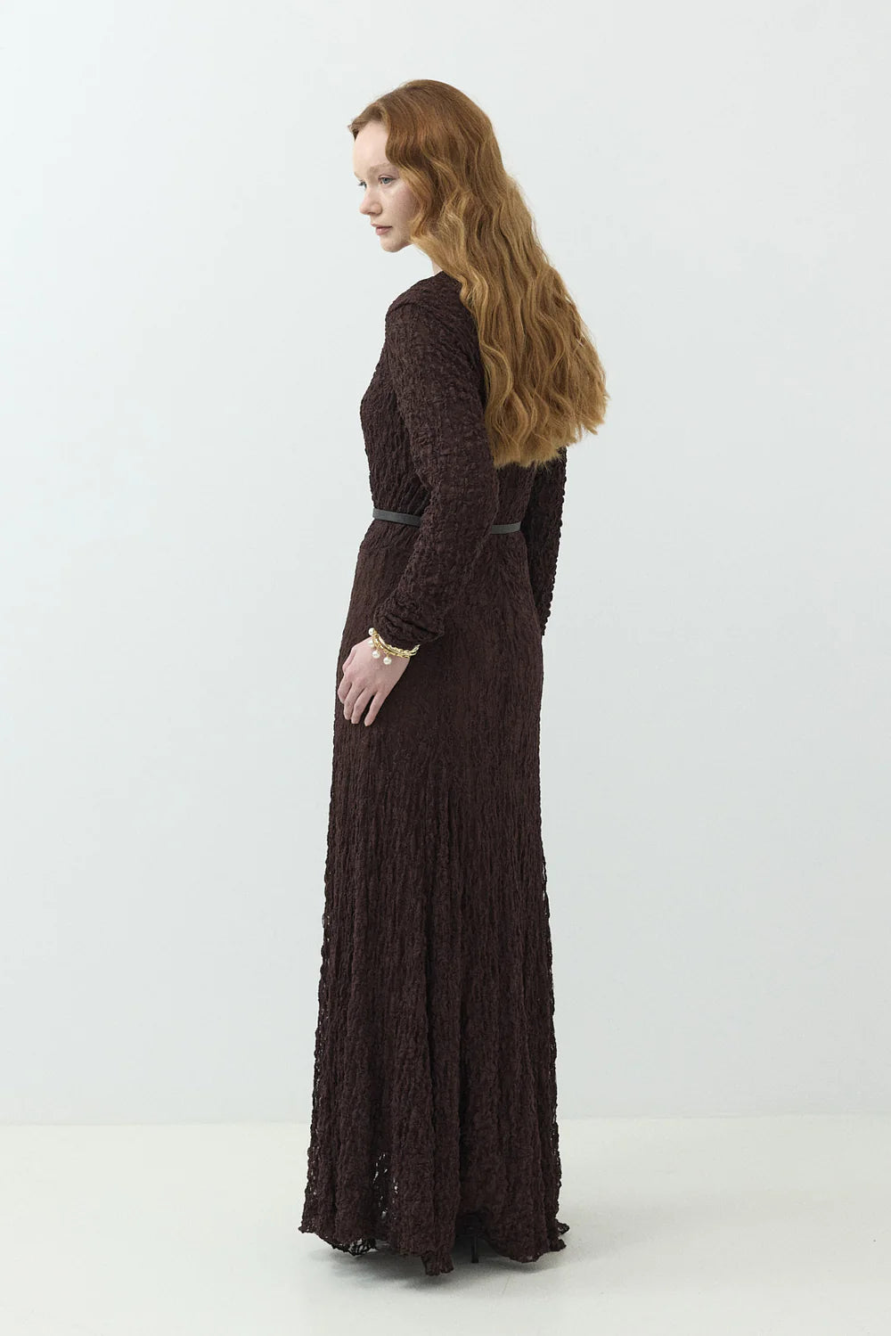 Lace dress brown