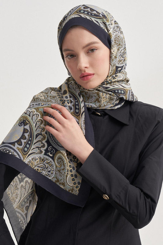 Nilla Cotton Scarf Rosella Navy