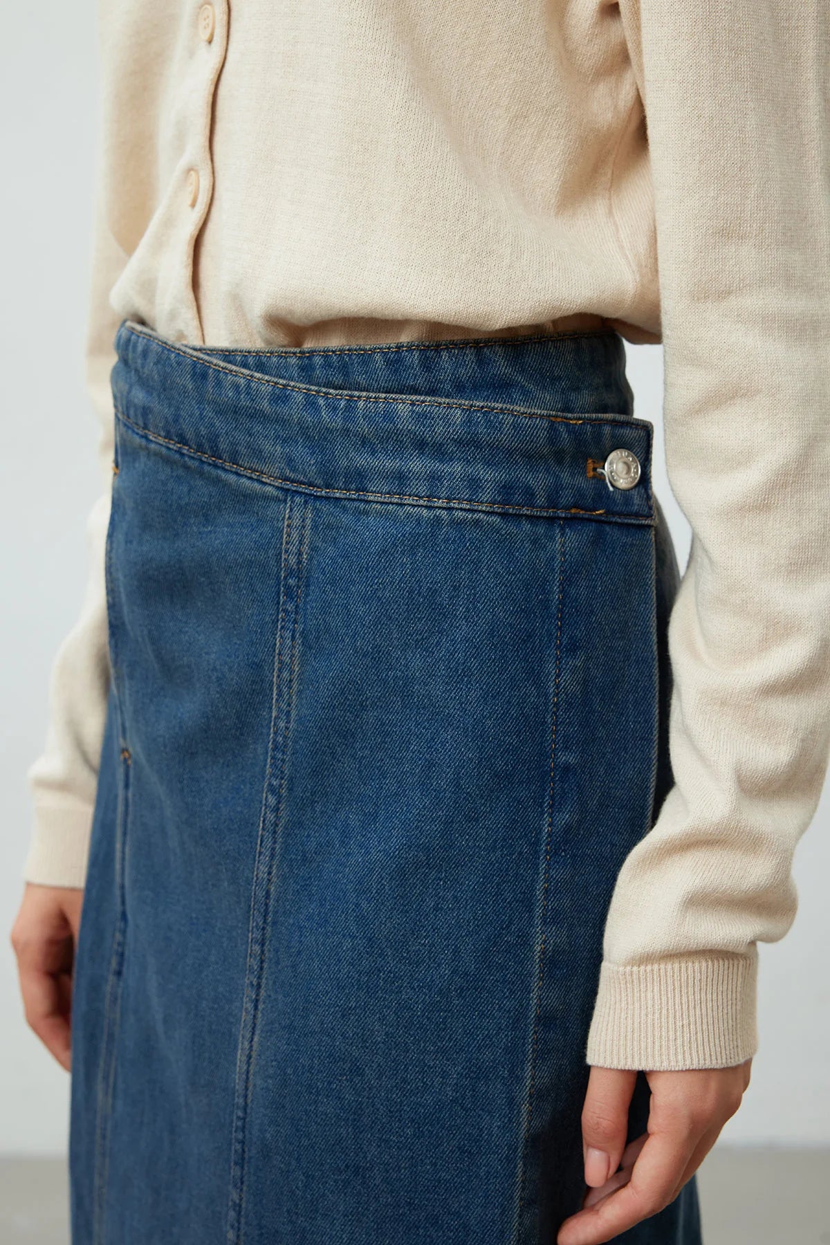 Wrap Denim Skirt