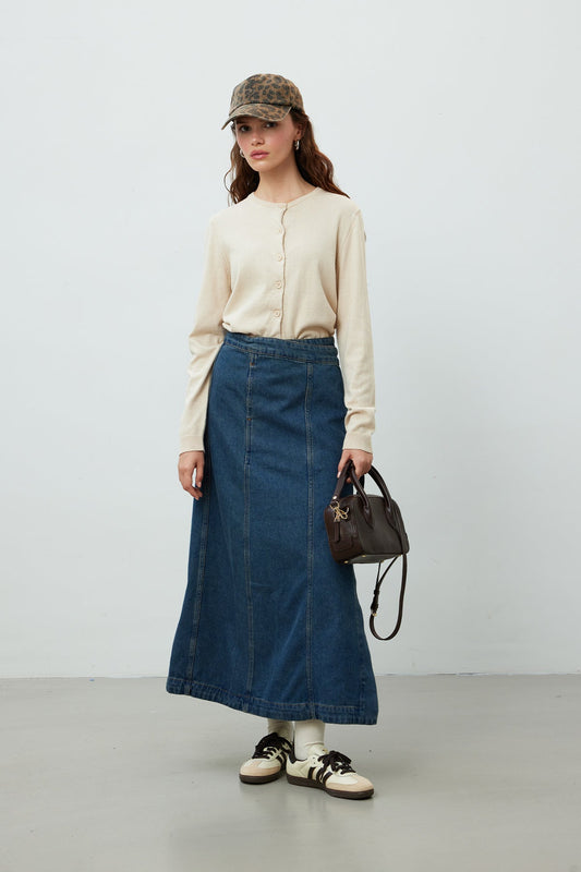 Wrap Denim Skirt