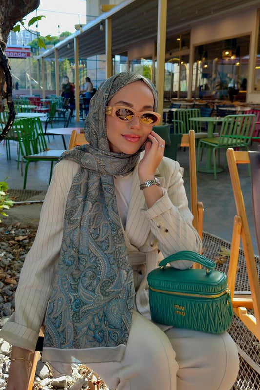 Nilla Cotton Scarf Vega Green