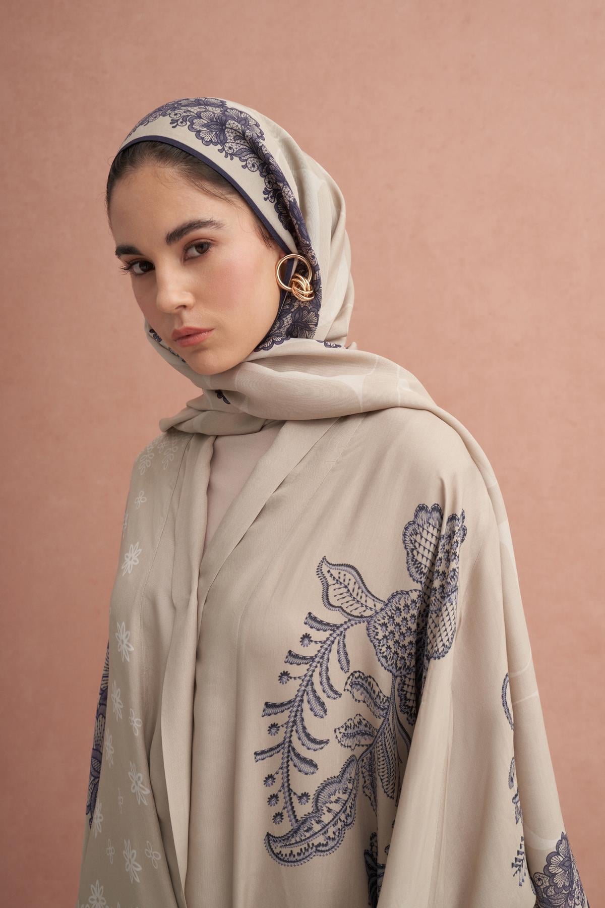 Floral Abaya & Scarf