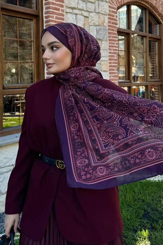 Ethnic Plum Nilla Cotton Scarf