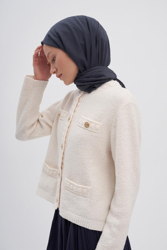 Organic Crinkled Scarf Anthracite