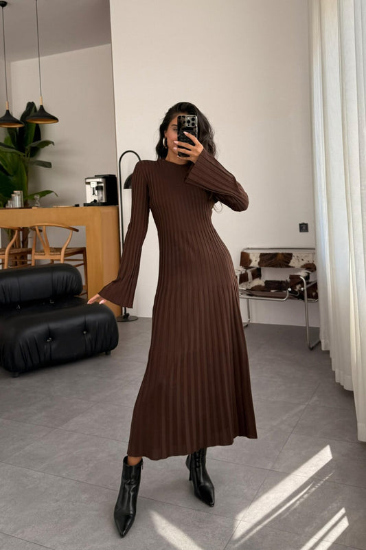 Premium Knit Dress Brown